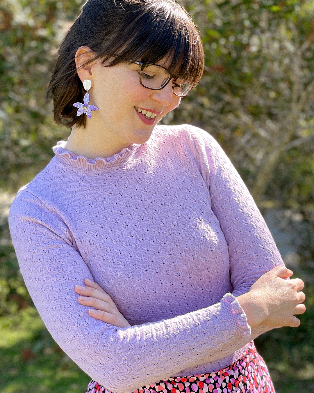 Waxlip Orchid Dangle Earrings