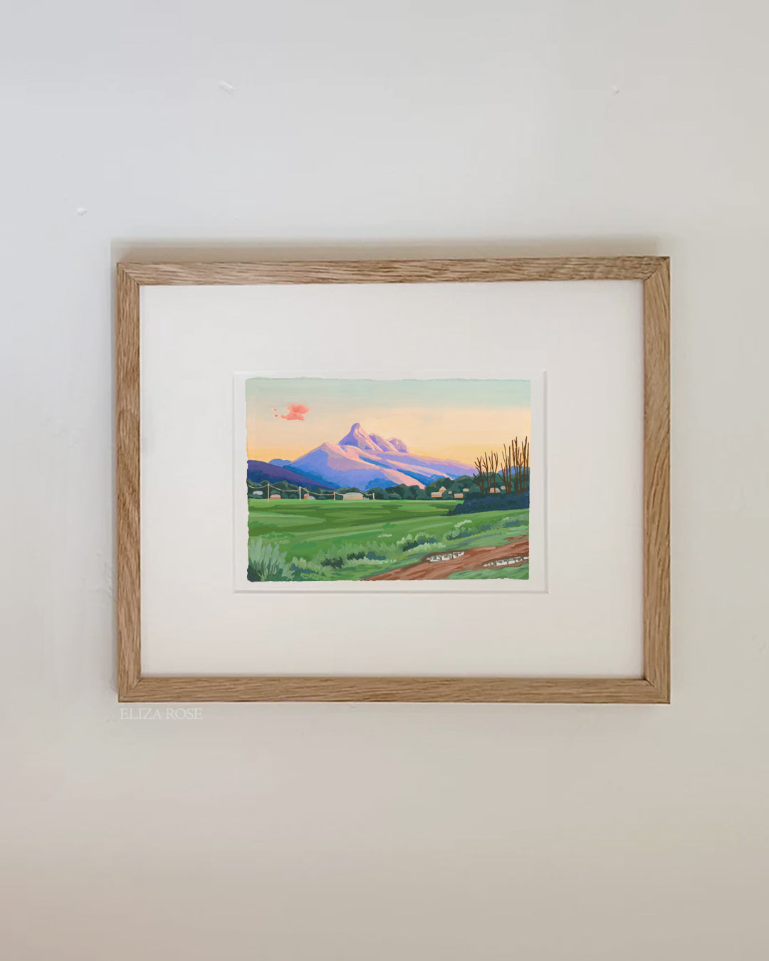 Mount Warning at Dusk || Original Gouache Painting