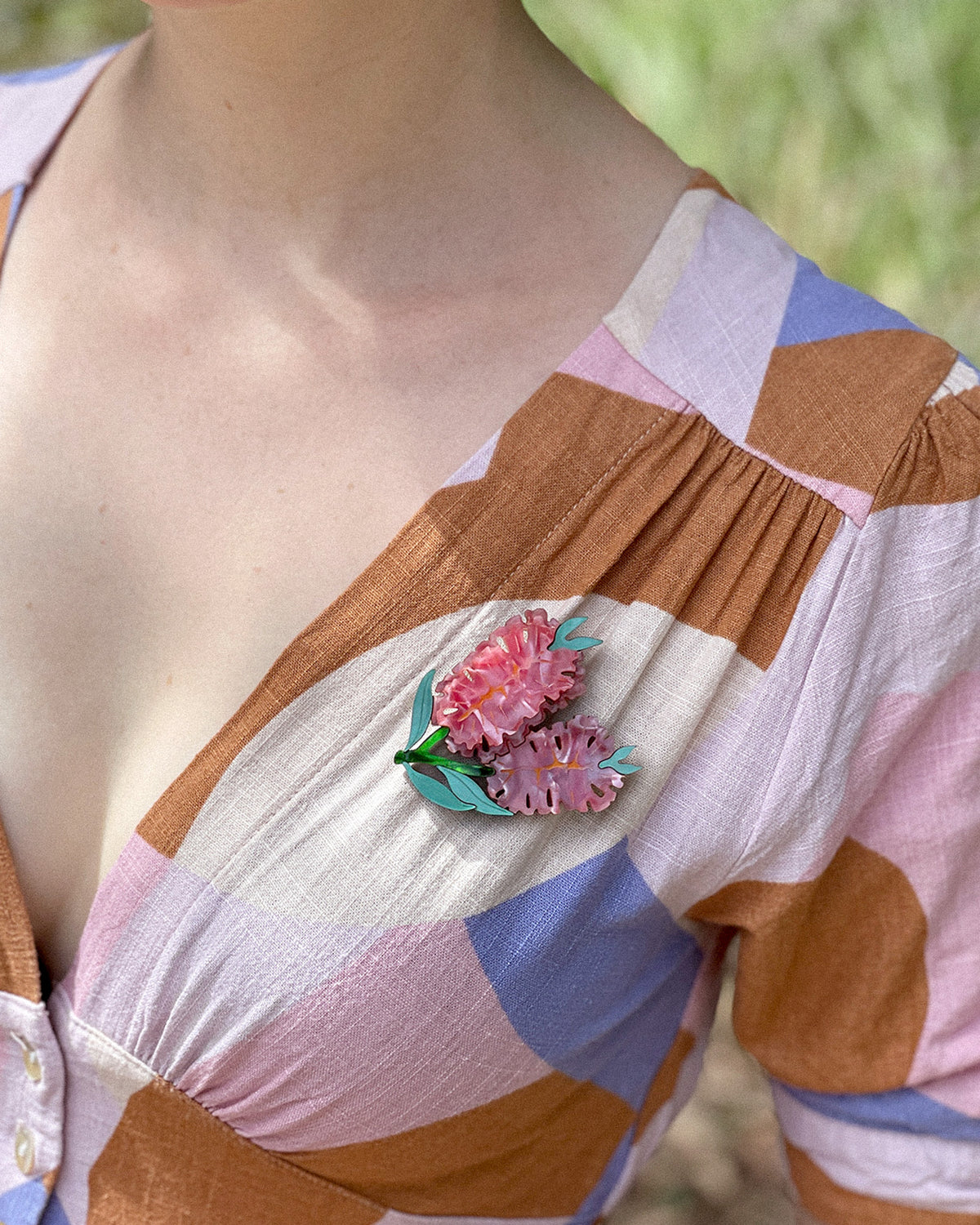 Hot Pink Bottlebrush Brooch