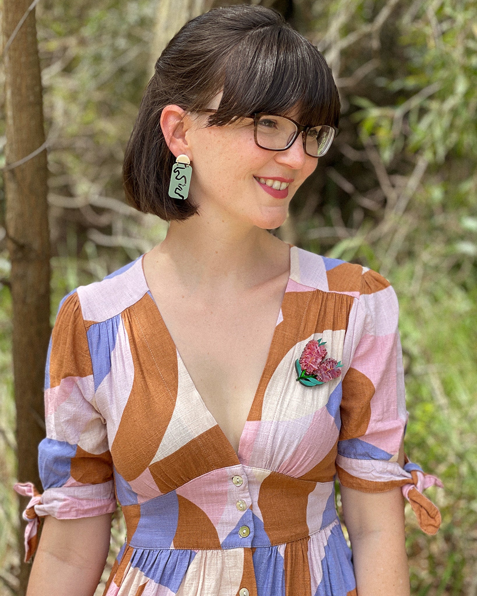 Brisbane River Earrings || Sage & Cream