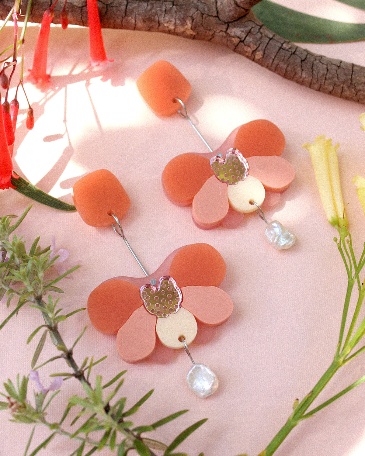 Petal Pop Earrings || Peaches & Cream