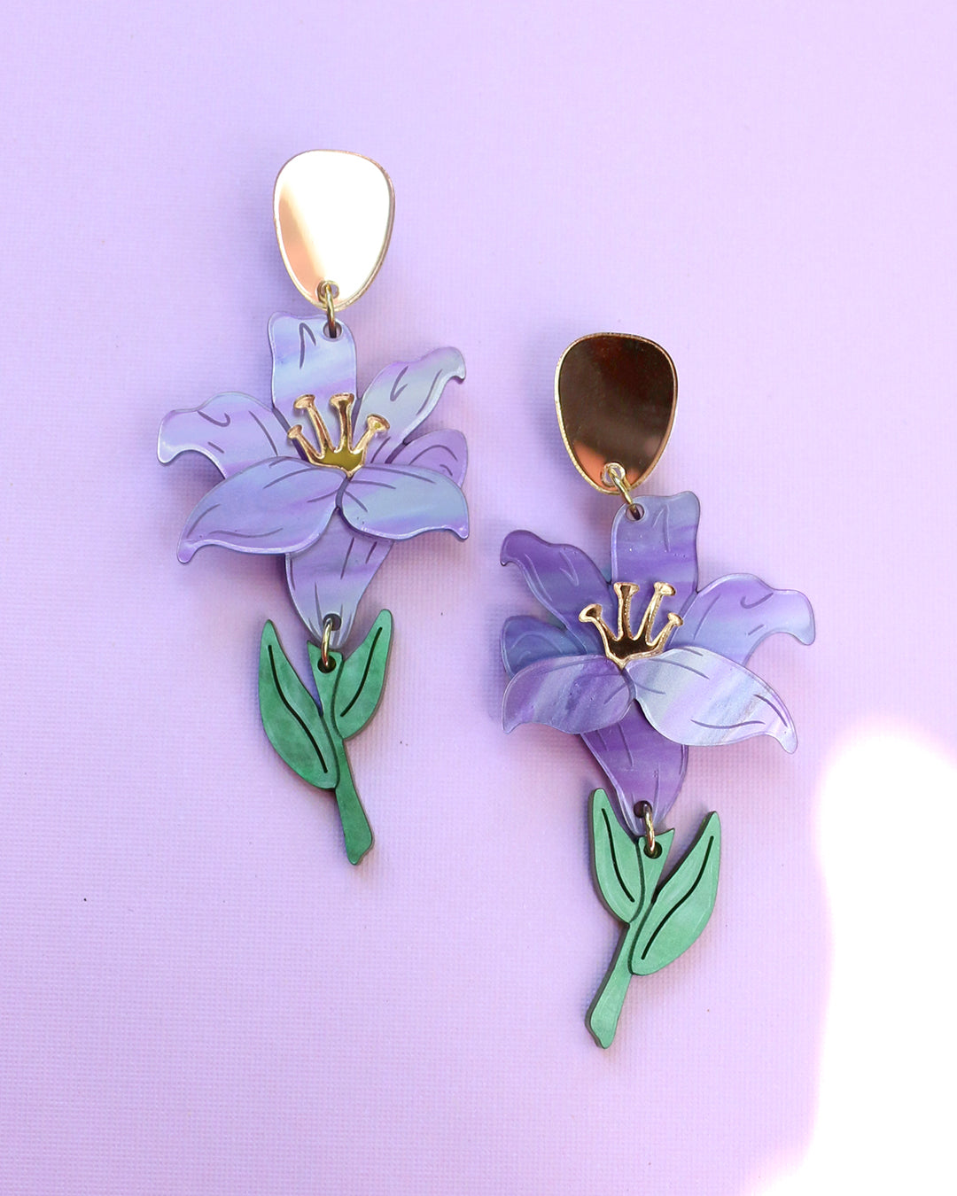 Dancing Lily Drop Earrings || Periwinkle