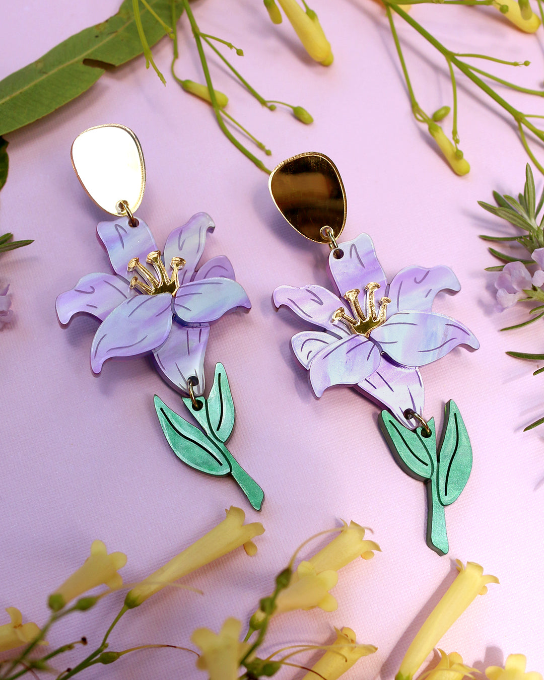 Dancing Lily Drop Earrings || Periwinkle