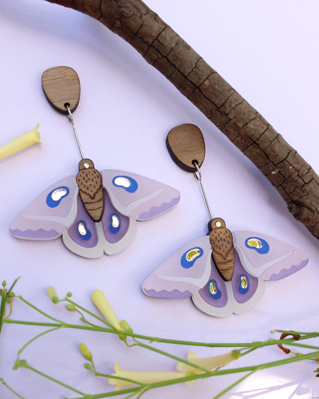 Bonnie Moth Earrings || Lavender Haze