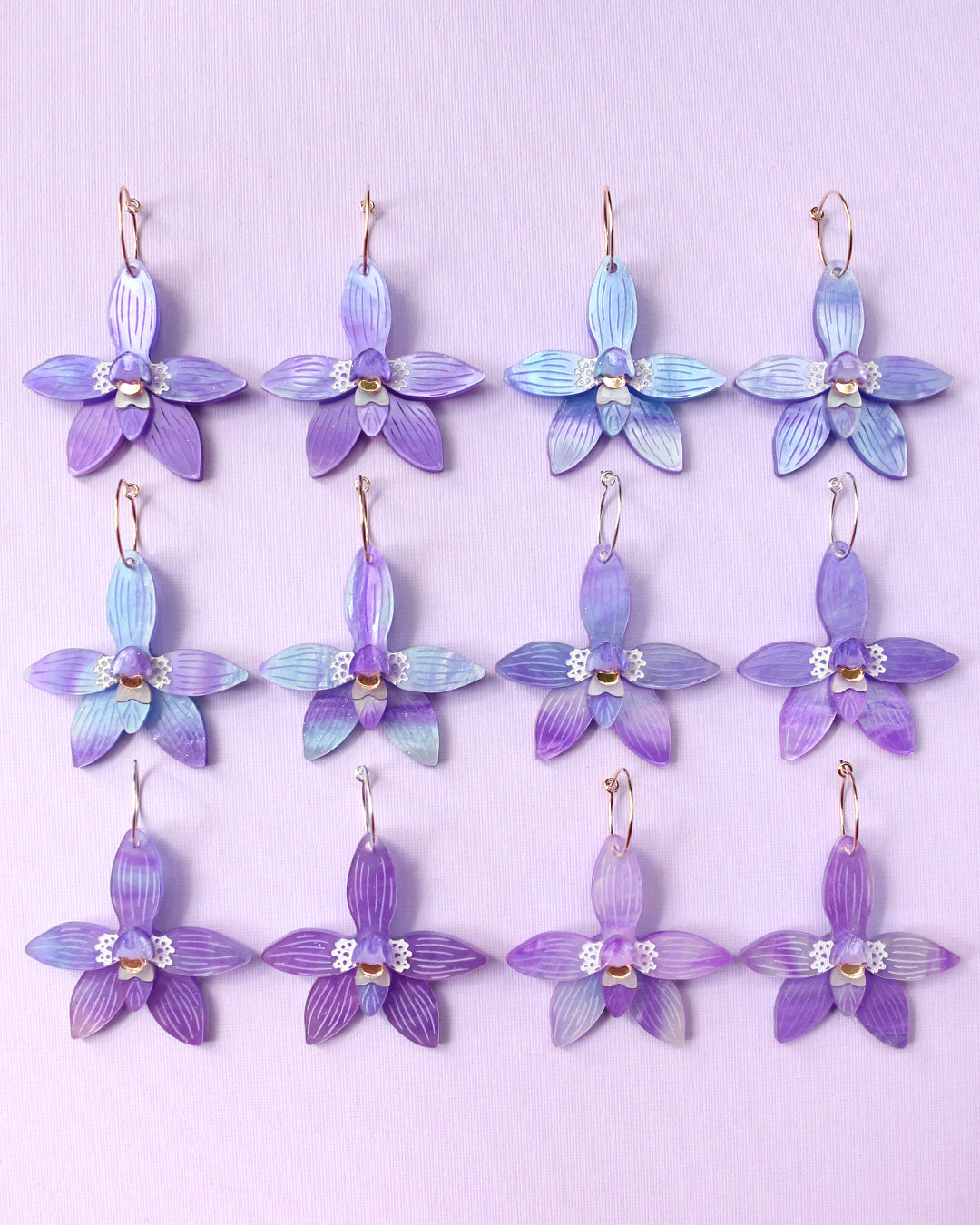 Waxlip Orchid Dangle Earrings