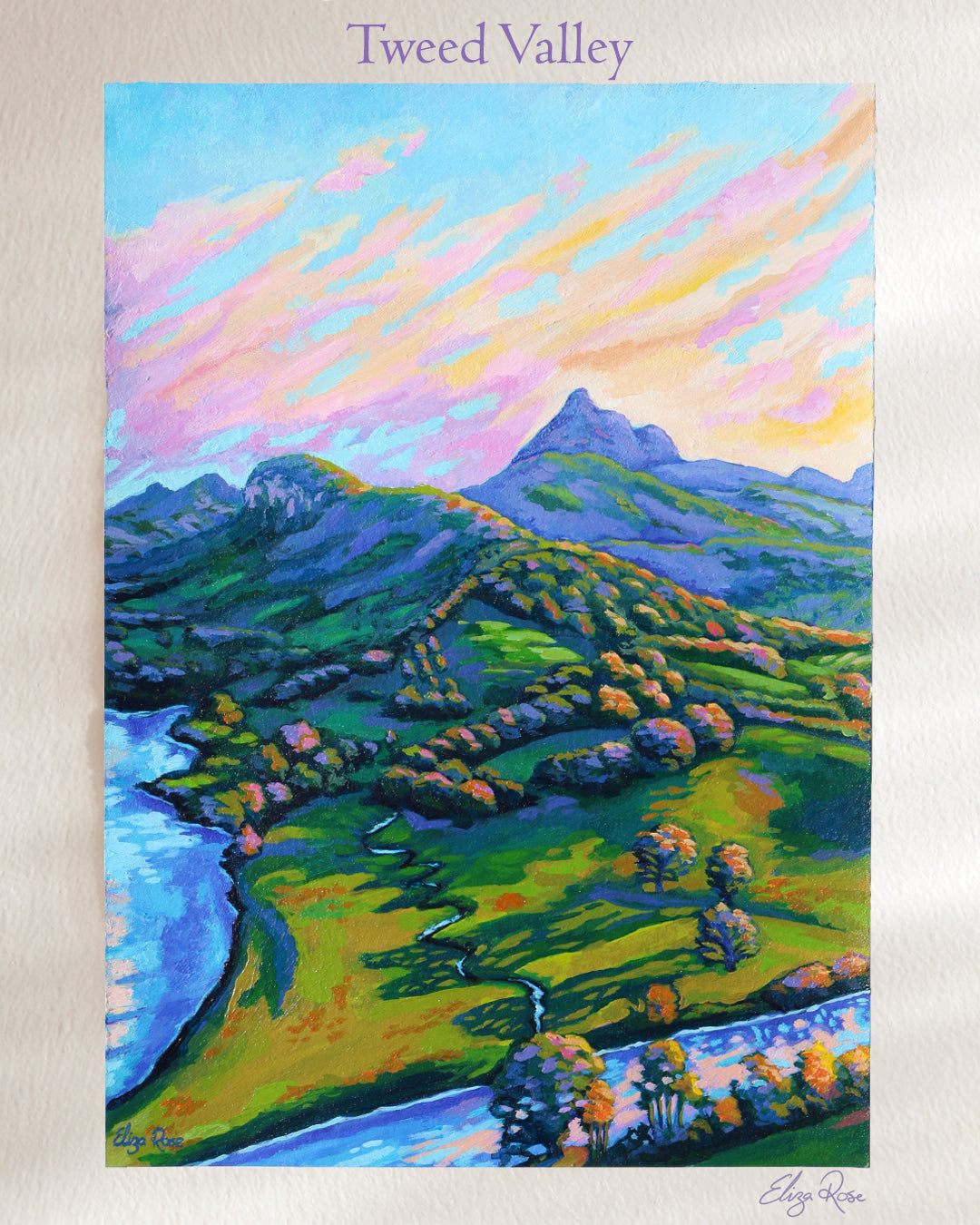 Tweed Valley || Original Acrylic Painting (A5)
