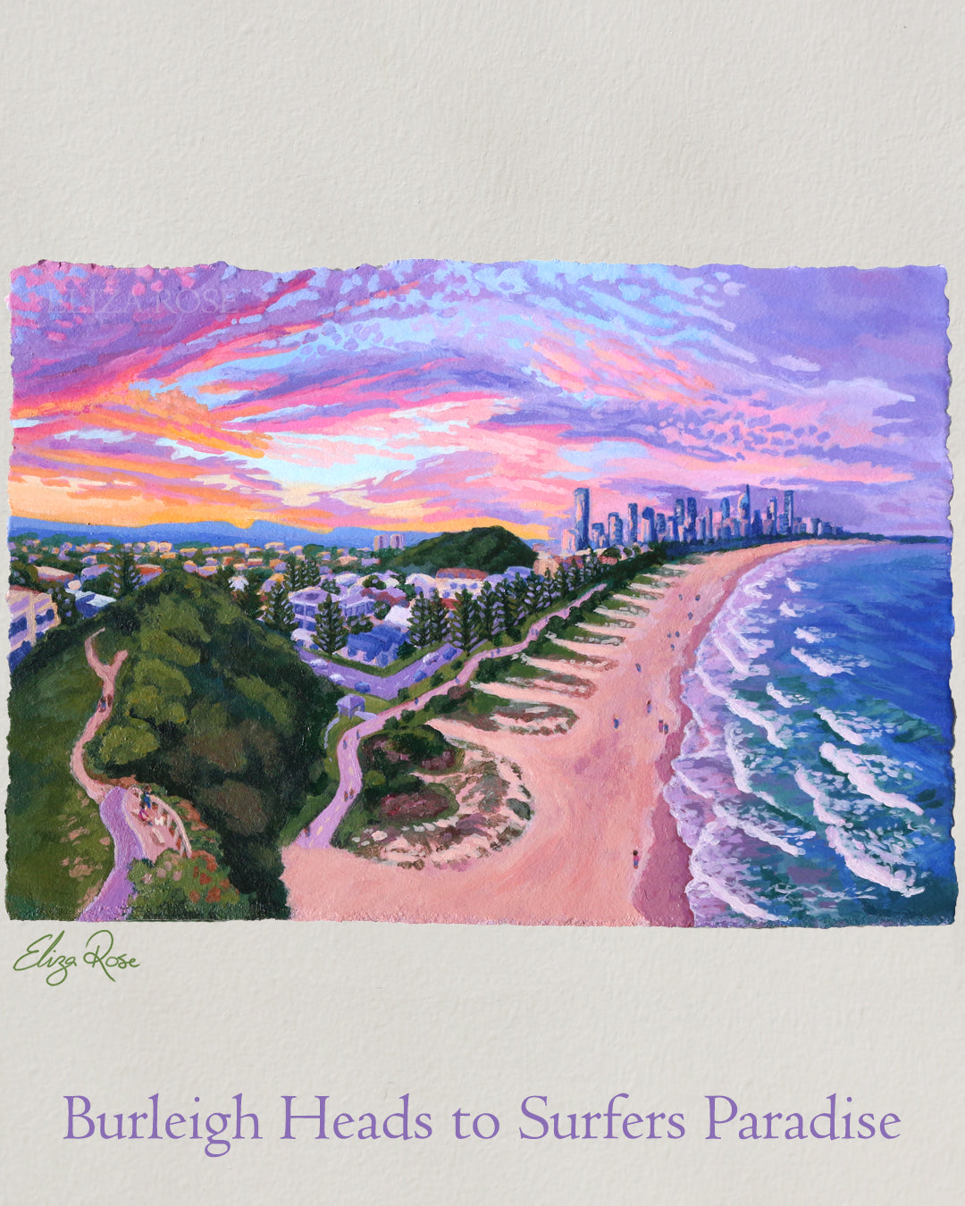 Burleigh Heads to Surfers Paradise || Original Acrylic Painting