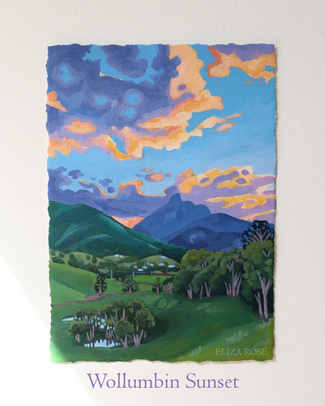 Wollumbin Sunset || Original Acrylic Painting