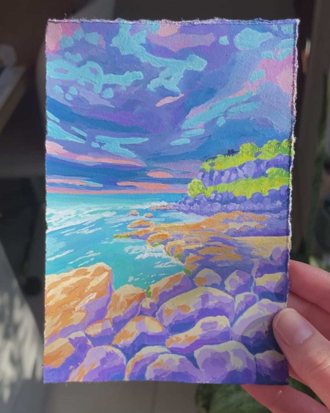 Snapper Rocks || Original Gouache Painting