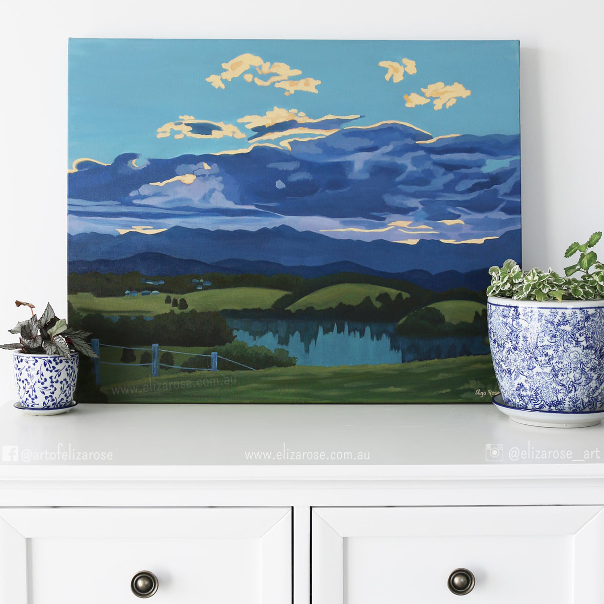 Moody Murwillumbah Sunset || Original Oil Painting