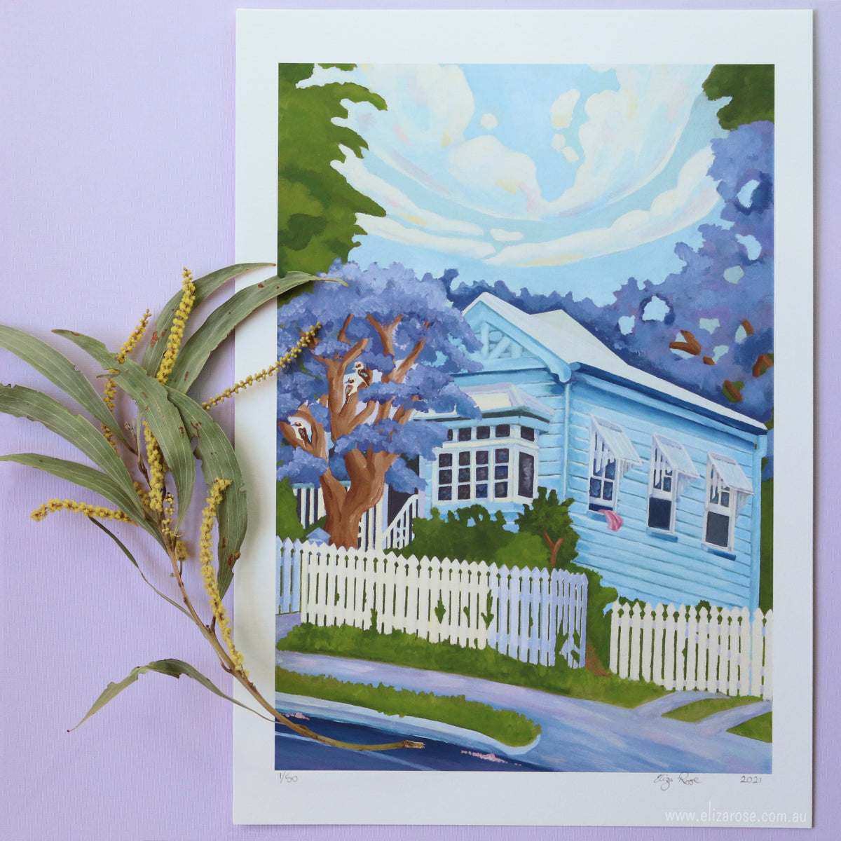 Little Blue House on a Quiet Sunday || Limited Edition Giclee Print