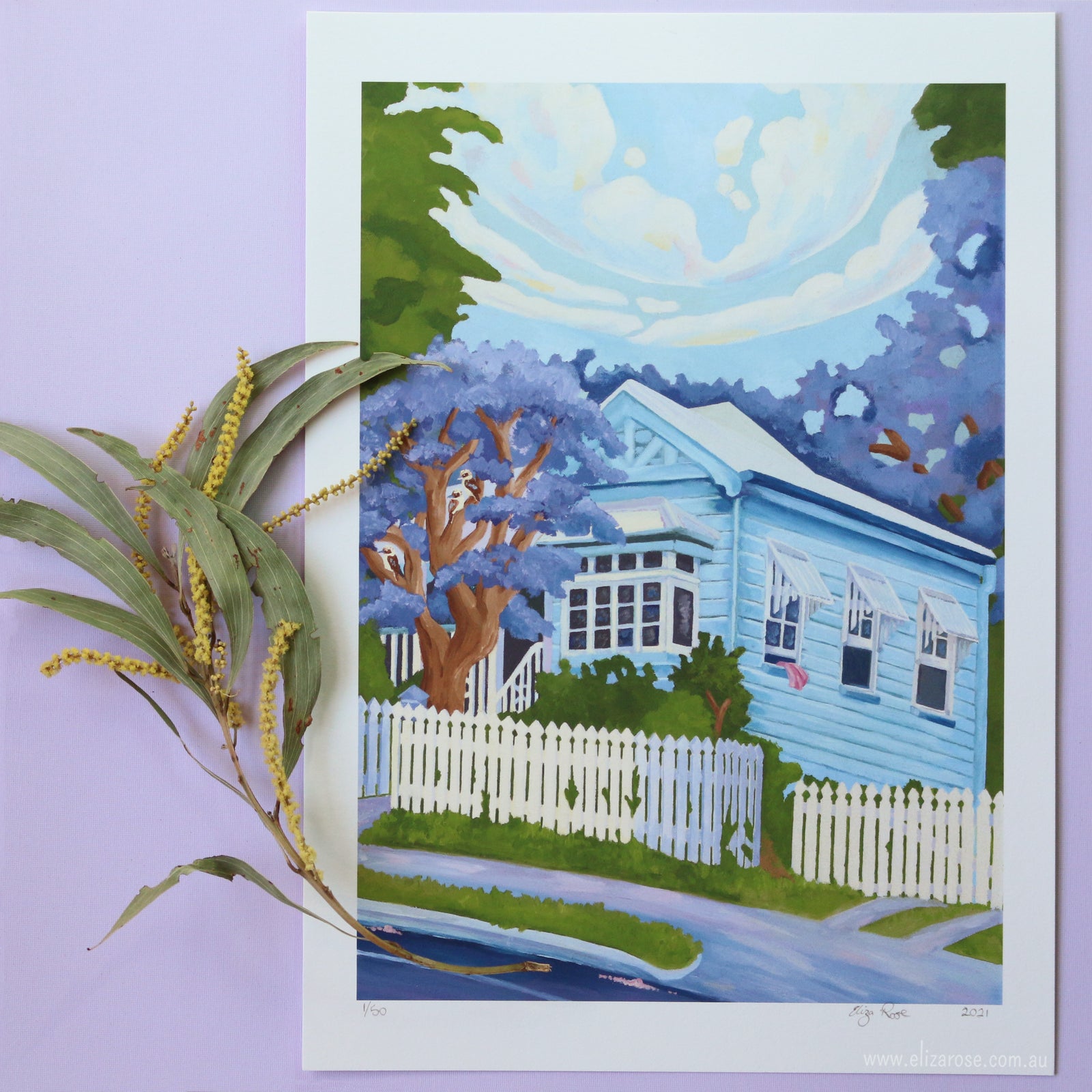Little Blue House on a Quiet Sunday || Limited Edition Giclee Print