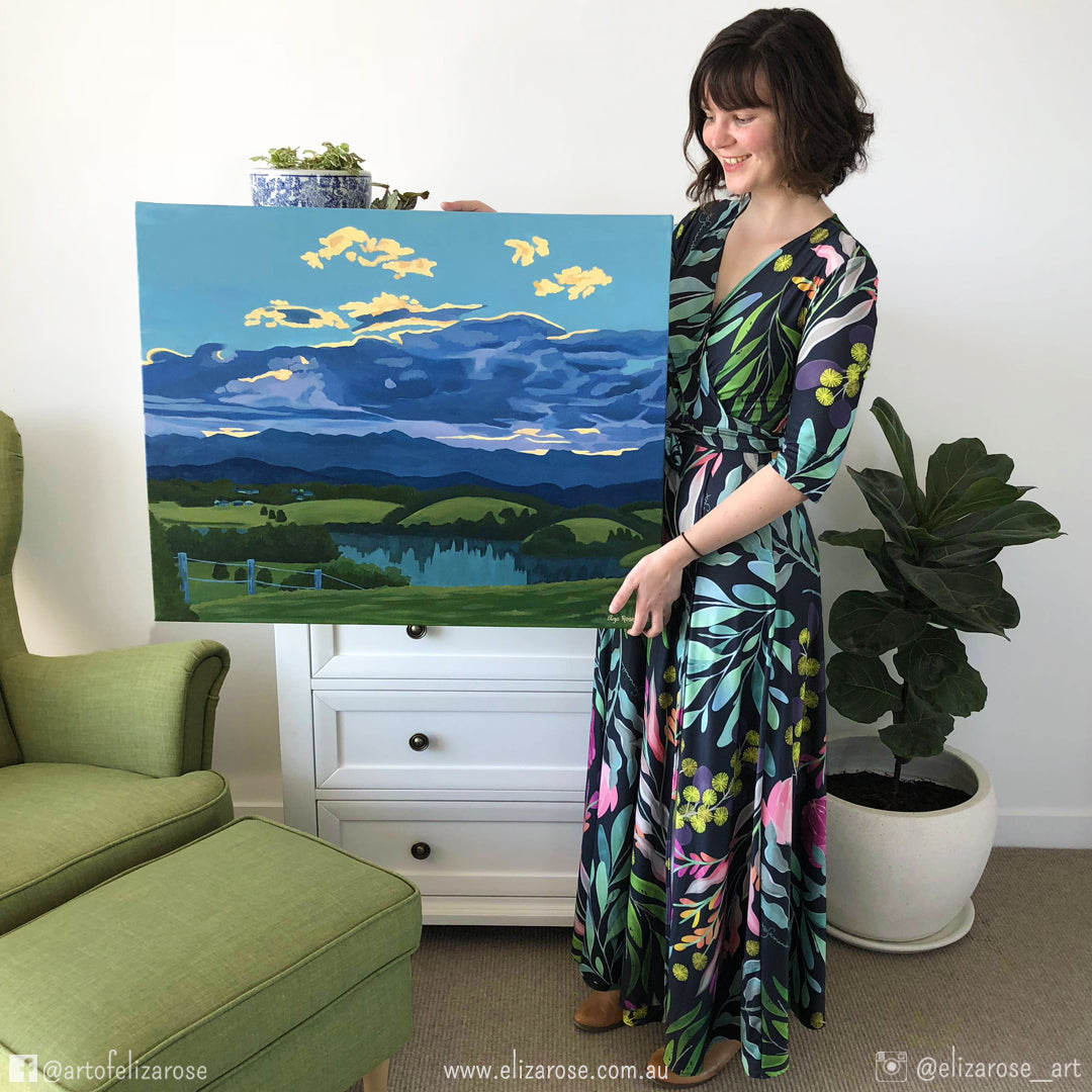 Moody Murwillumbah Sunset || Original Oil Painting