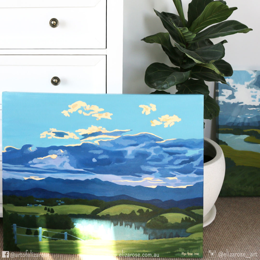 Moody Murwillumbah Sunset || Original Oil Painting