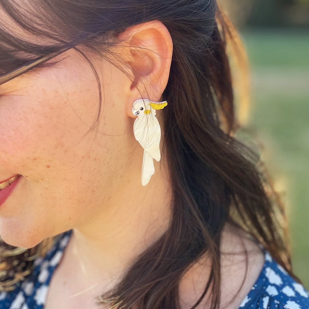 Sulphur-Crested Cockatoo Earrings