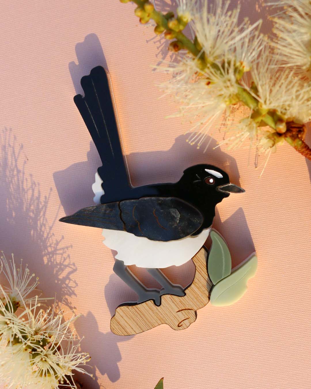 Willie Wagtail Brooch